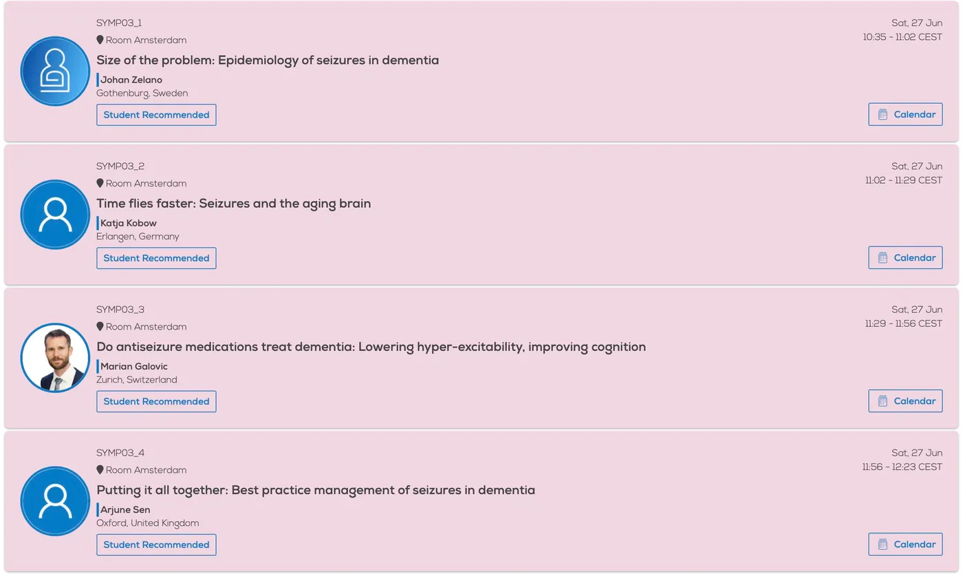 Three lectures, two ePosters and a Medscape recording at EAN 2026 in Geneva